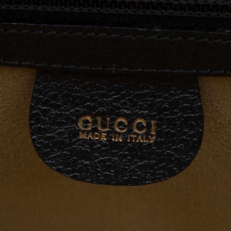 Pre Owned Gucci Black Leather Vintage Document Briefcase