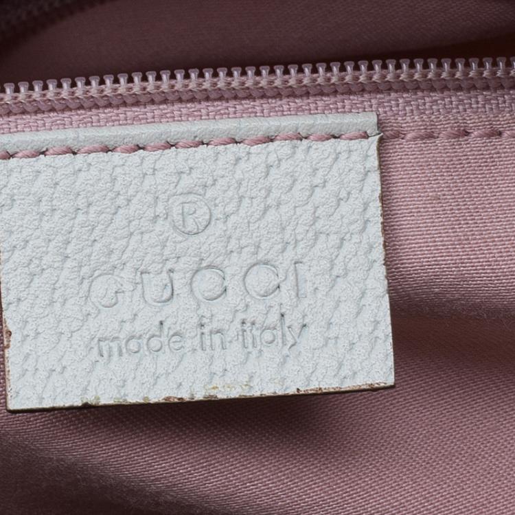 Pre Owned Gucci Pink GG Canvas D-Ring Boston Bag
