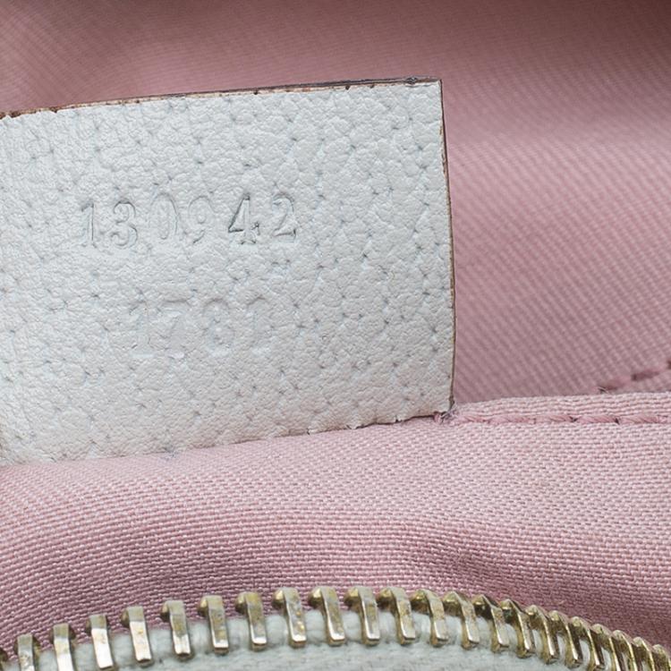 Pre Owned Gucci Pink GG Canvas D-Ring Boston Bag