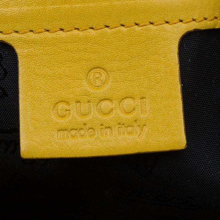 مملوكة مسبقًا Gucci Yellow Leather Small Hysteria Satchel