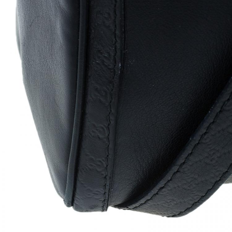 Pre Owned Gucci Black Leather Medium Vintage Web Original Boston