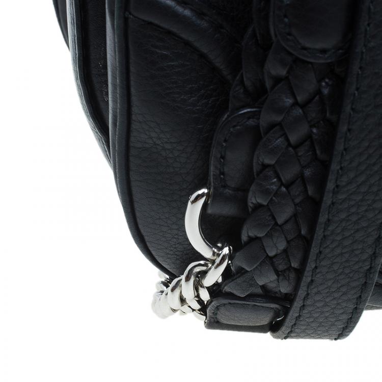 Pre Owned Gucci Black Leather Large New Bamboo Tassel Top Handle bag 
