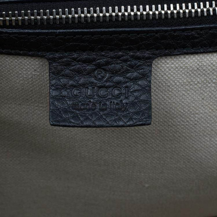 Pre Owned Gucci Black Leather Large New Bamboo Tassel Top Handle bag 