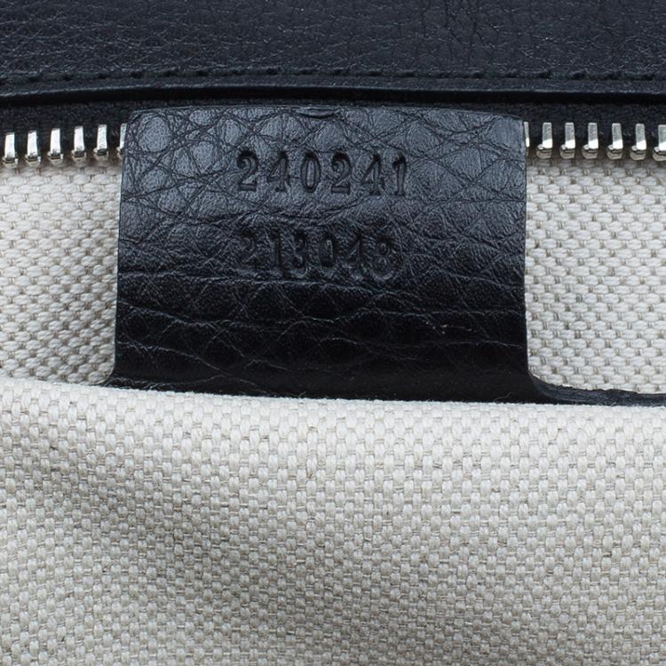 Pre Owned Gucci Black Leather Large New Bamboo Tassel Top Handle bag 