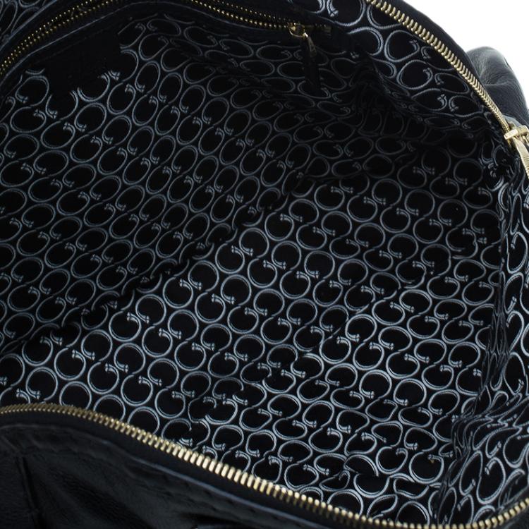 Pre Owned Gucci Black Leather Medium Horsebit Nail Boston Bag