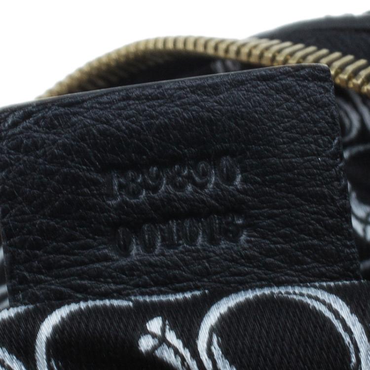 Pre Owned Gucci Black Leather Medium Horsebit Nail Boston Bag