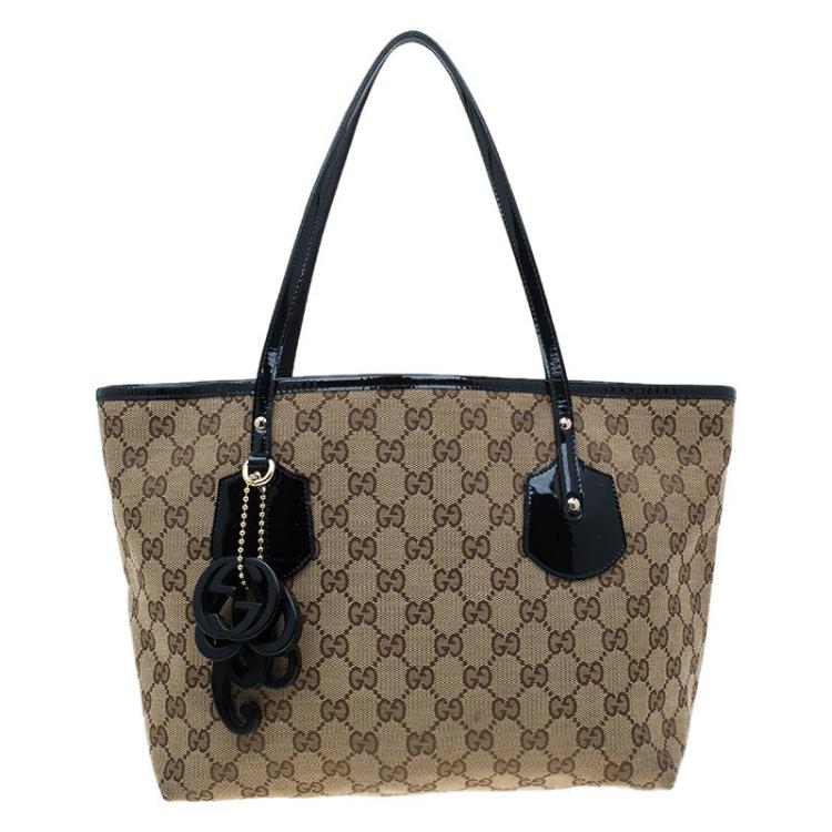 Gucci Beige GG Canvas Medium Jolie Charm Tote Bag