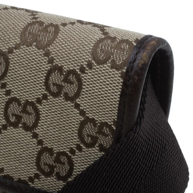 Pre Owned Gucci Brown Canvas Monogram Waistbelt Bag