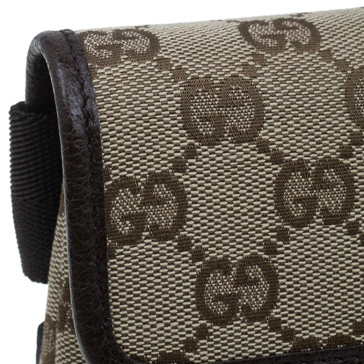 Pre Owned Gucci Brown Canvas Monogram Waistbelt Bag