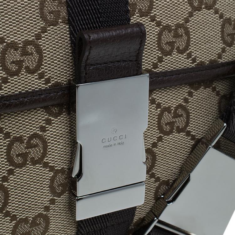 Pre Owned Gucci Brown Canvas Monogram Waistbelt Bag