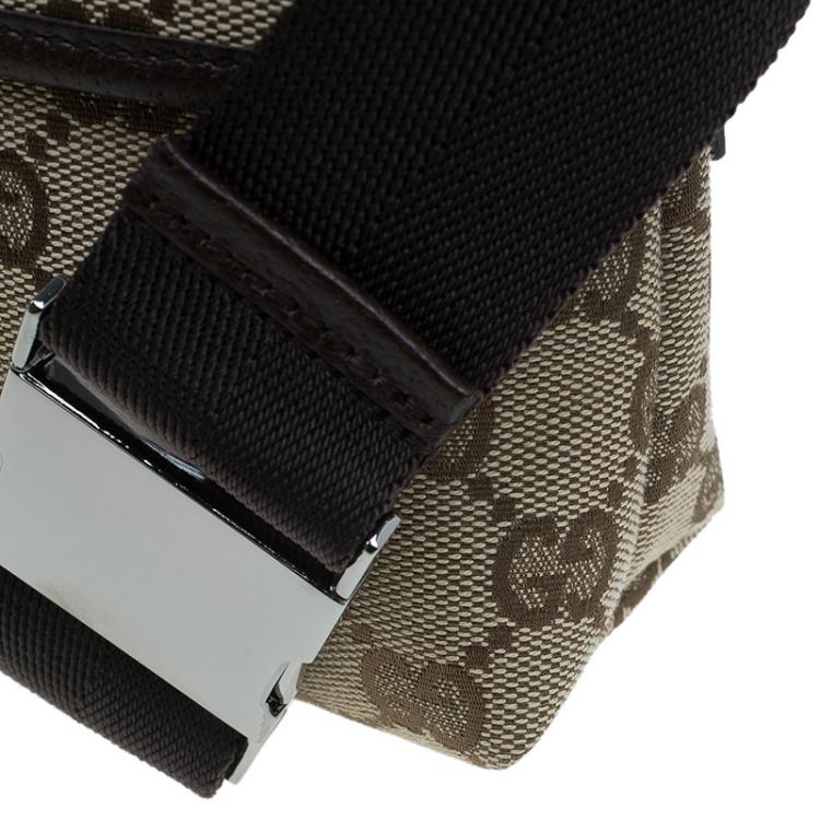 Pre Owned Gucci Brown Canvas Monogram Waistbelt Bag