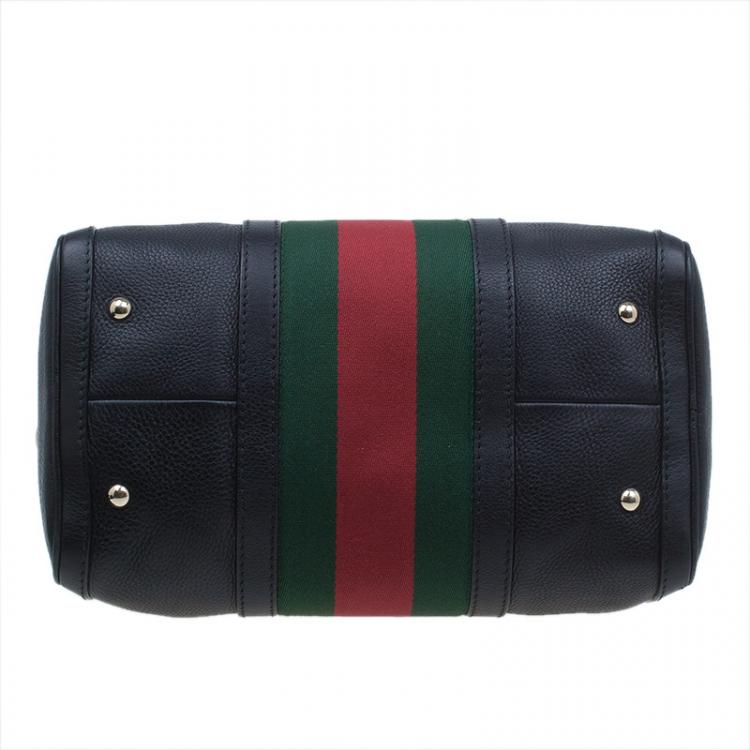 vintage gucci black leather handbag