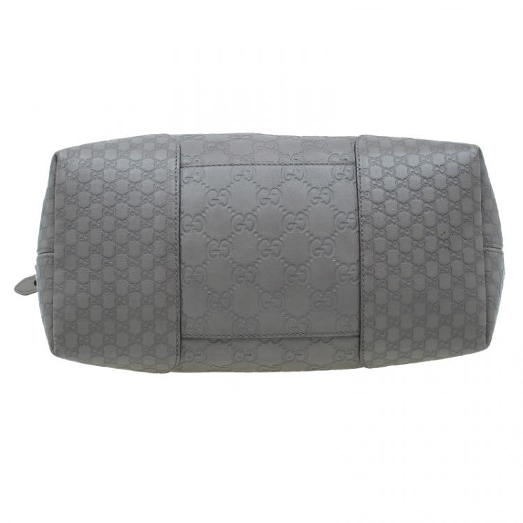 مملوكة مسبقًا Gucci Grey Guccissima Leather Medium Bree Top Handle Bag