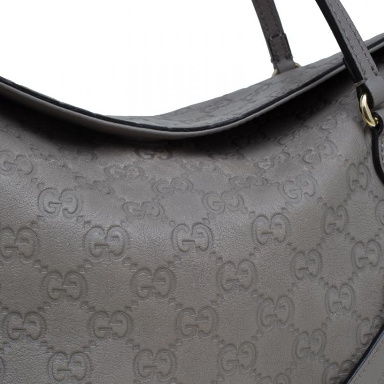 مملوكة مسبقًا Gucci Grey Guccissima Leather Medium Bree Top Handle Bag