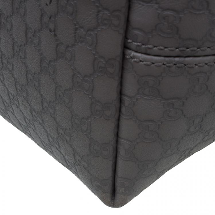 مملوكة مسبقًا Gucci Grey Guccissima Leather Medium Bree Top Handle Bag