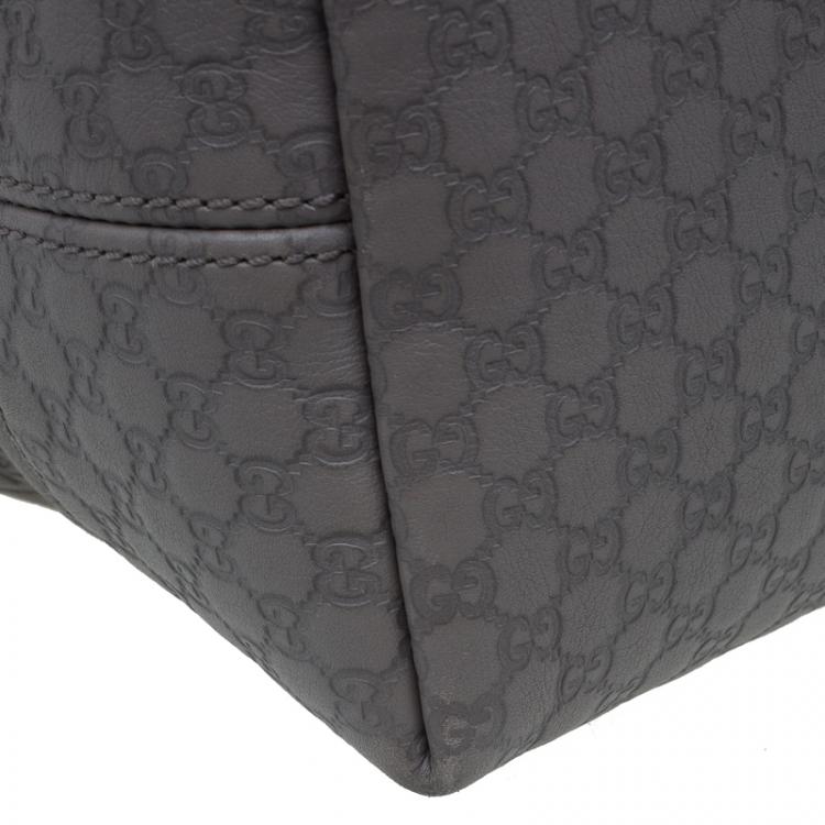 مملوكة مسبقًا Gucci Grey Guccissima Leather Medium Bree Top Handle Bag