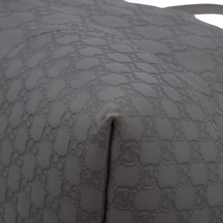مملوكة مسبقًا Gucci Grey Guccissima Leather Medium Bree Top Handle Bag