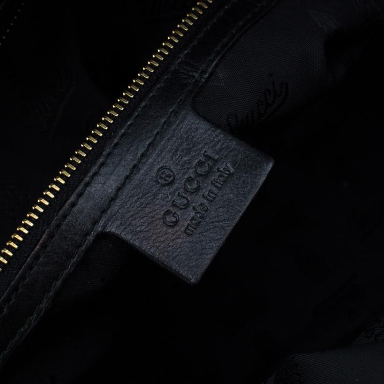 Pre Owned Gucci Black Patent Leather Hysteria Satchel