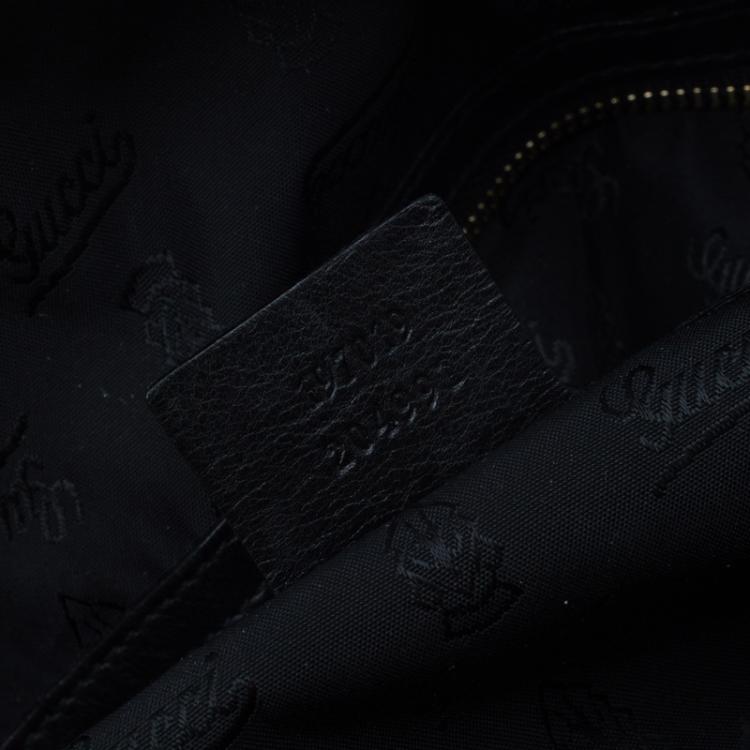 Pre Owned Gucci Black Patent Leather Hysteria Satchel