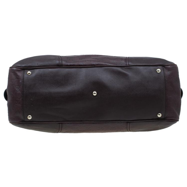 مملوكة مسبقًا Gucci Dark Brown Guccissima Leather Large Princy Boston Bag