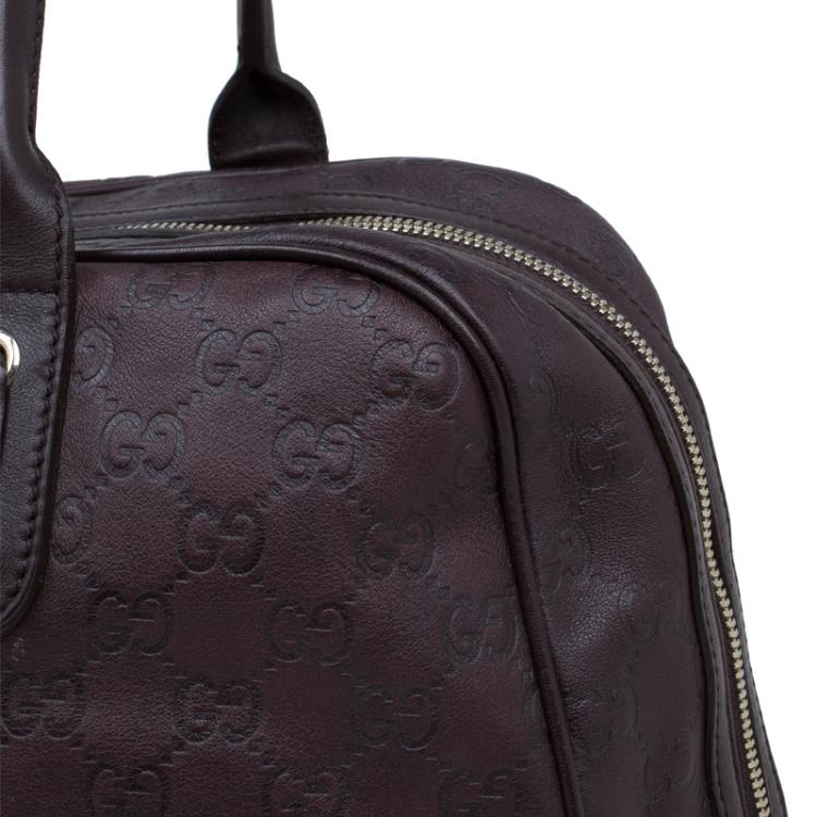 مملوكة مسبقًا Gucci Dark Brown Guccissima Leather Large Princy Boston Bag