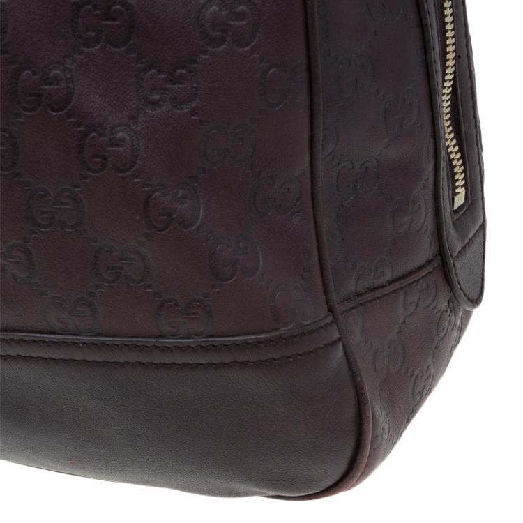 مملوكة مسبقًا Gucci Dark Brown Guccissima Leather Large Princy Boston Bag