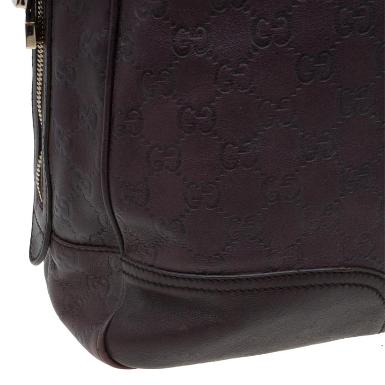 مم لوكة مسبقًا Gucci Dark Brown Guccissima Leather Large Princy Boston Bag