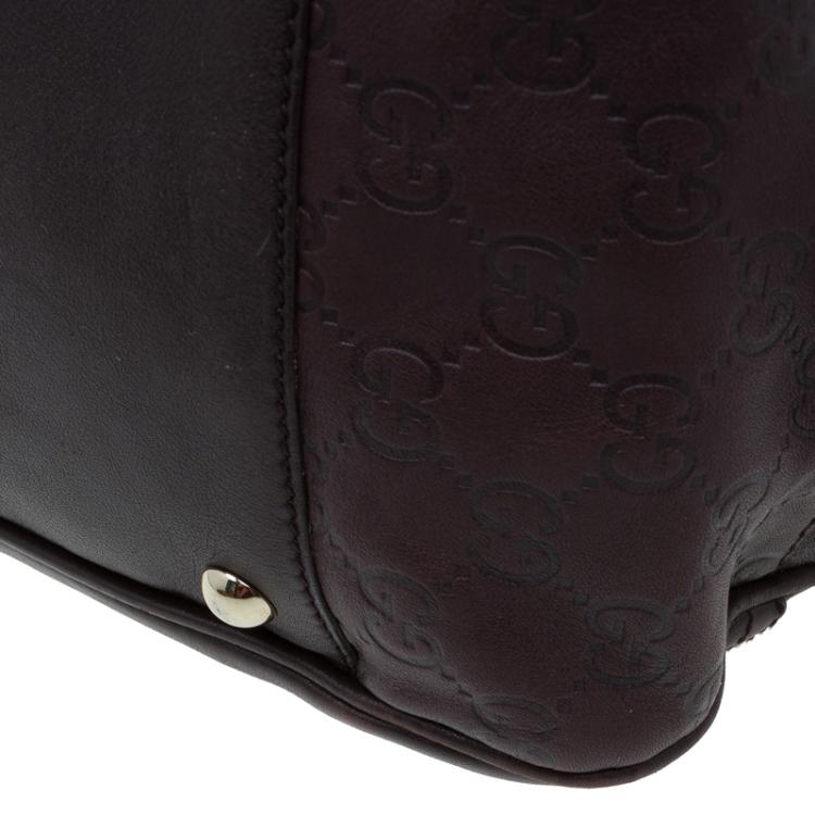 مملوكة مسبقًا Gucci Dark Brown Guccissima Leather Large Princy Boston Bag