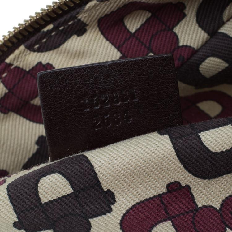 مملوكة مسبقًا Gucci Dark Brown Guccissima Leather Large Princy Boston Bag