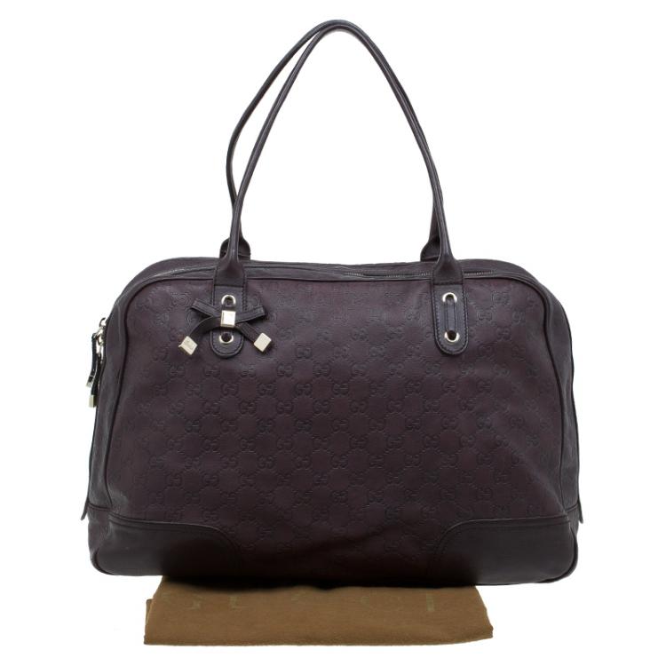 مملوكة مسبقًا Gucci Dark Brown Guccissima Leather Large Princy Boston Bag