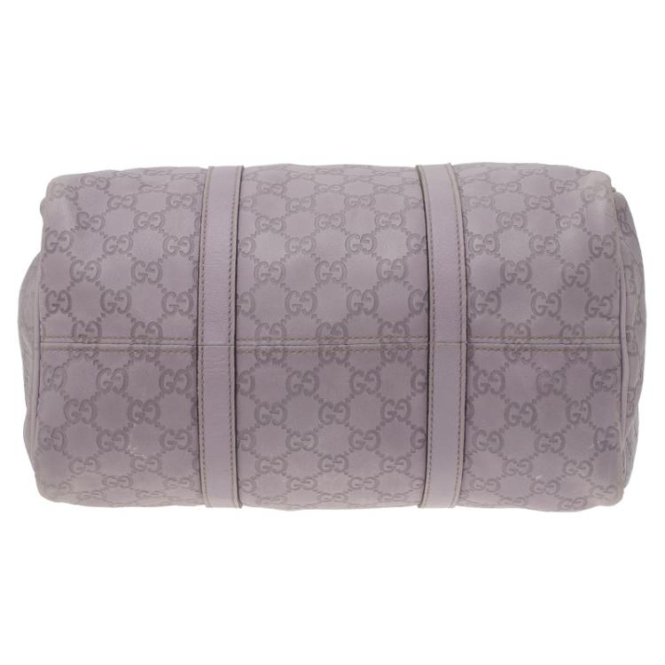 Pre Owned Gucci Lilac Guccissima Leather Medium Joy Boston Bag