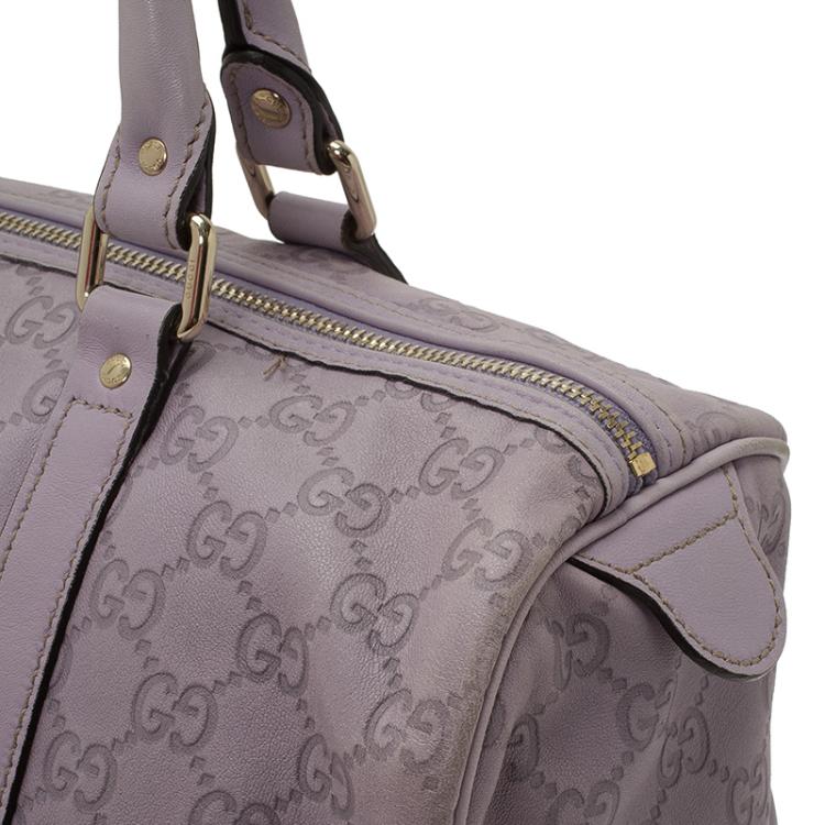 Pre Owned Gucci Lilac Guccissima Leather Medium Joy Boston Bag