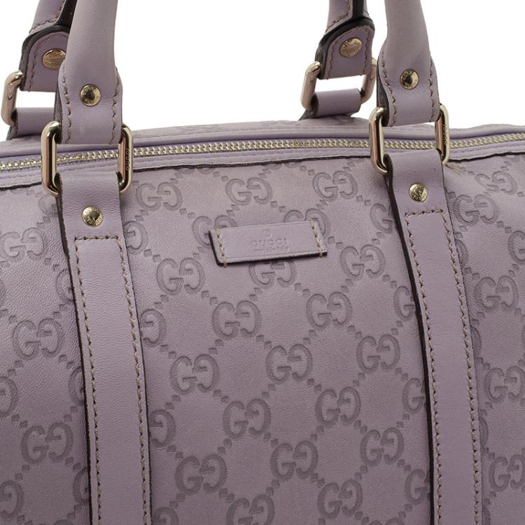 Pre Owned Gucci Lilac Guccissima Leather Medium Joy Boston Bag