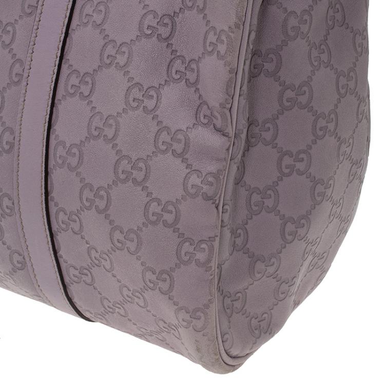 Pre Owned Gucci Lilac Guccissima Leather Medium Joy Boston Bag