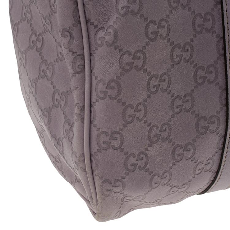Pre Owned Gucci Lilac Guccissima Leather Medium Joy Boston Bag