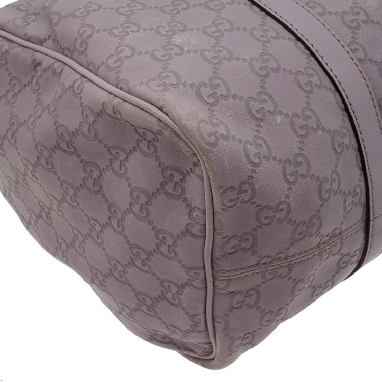 Pre Owned Gucci Lilac Guccissima Leather Medium Joy Boston Bag