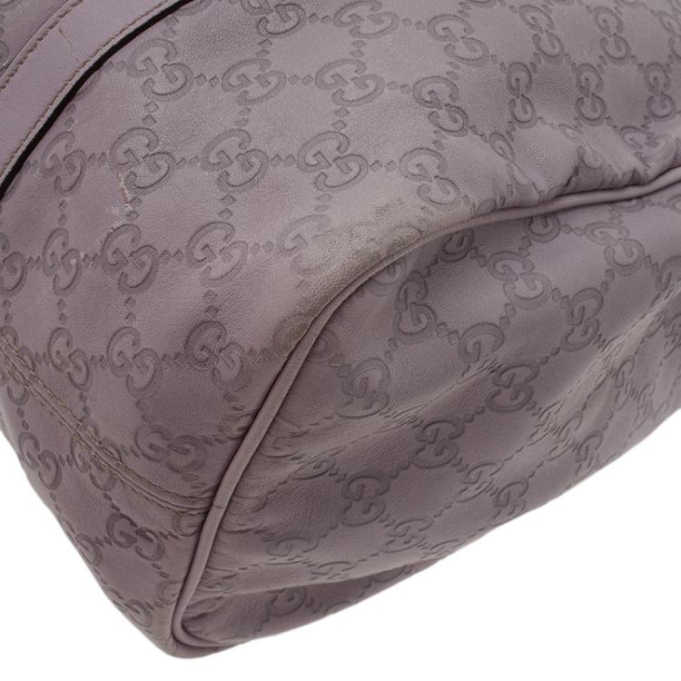 Pre Owned Gucci Lilac Guccissima Leather Medium Joy Boston Bag