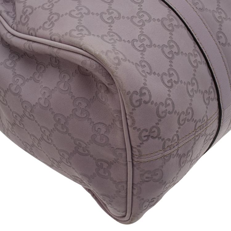 Pre Owned Gucci Lilac Guccissima Leather Medium Joy Boston Bag