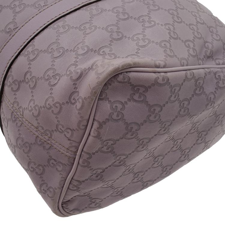 Pre Owned Gucci Lilac Guccissima Leather Medium Joy Boston Bag