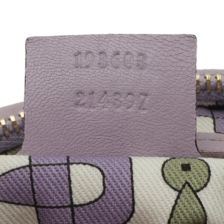Pre Owned Gucci Lilac Guccissima Leather Medium Joy Boston Bag