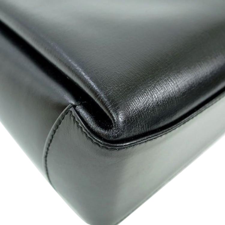 Pre Owned Gucci Black Leather Vintage Top Handle Bag