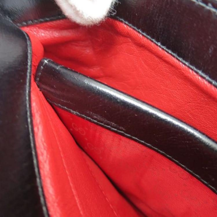 Pre Owned Gucci Black Leather Vintage Top Handle Bag