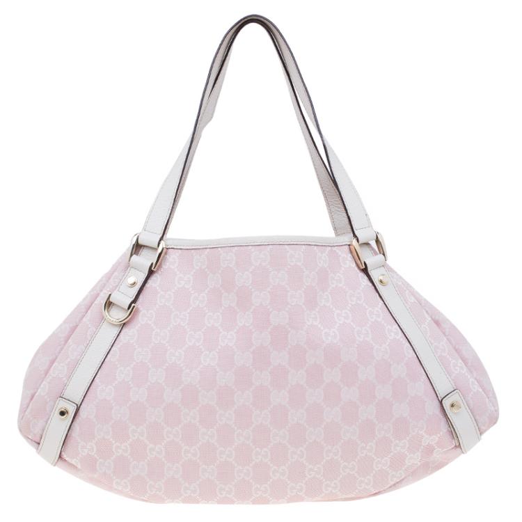 GUCCI Monogram Medium Abbey Shoulder Bag Pink 1241821