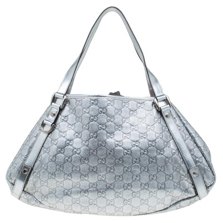 gucci silver guccissima bag