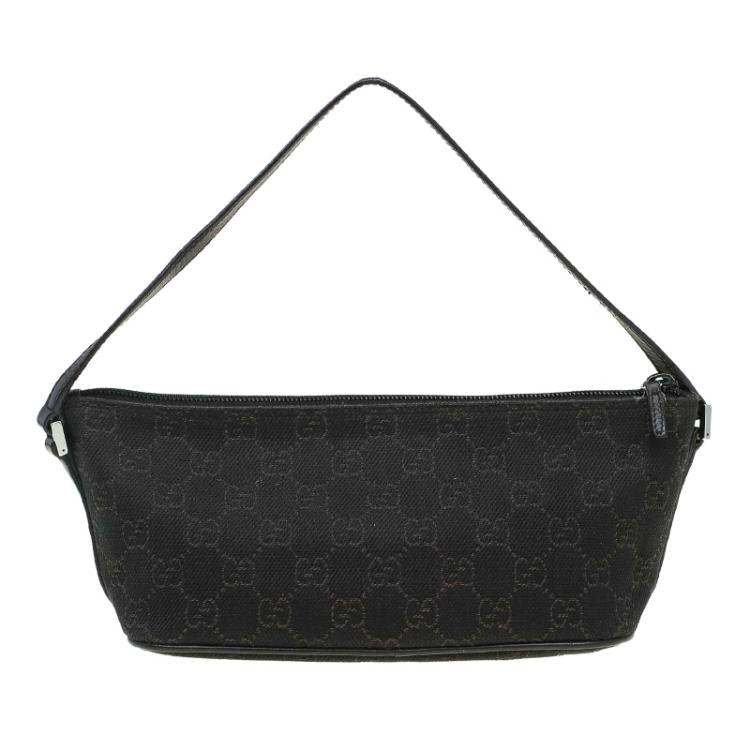 Pre Owned Gucci Dark Brown GG Canvas Banana Boat Pouch