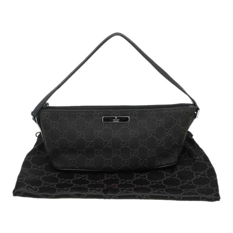 Pre Owned Gucci Dark Brown GG Canvas Banana Boat Pouch