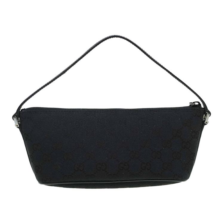Pre Owned Gucci Black GG Canvas Banana Boat Pouch