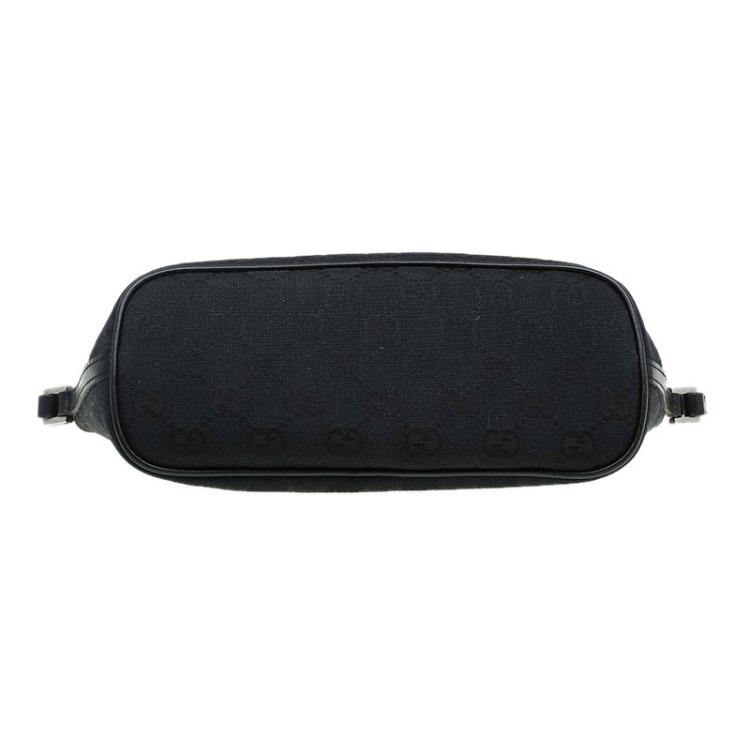 Pre Owned Gucci Black GG Canvas Banana Boat Pouch
