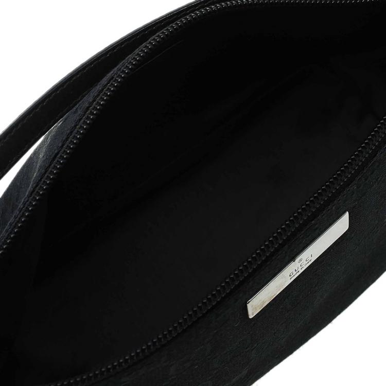 Pre Owned Gucci Black GG Canvas Banana Boat Pouch