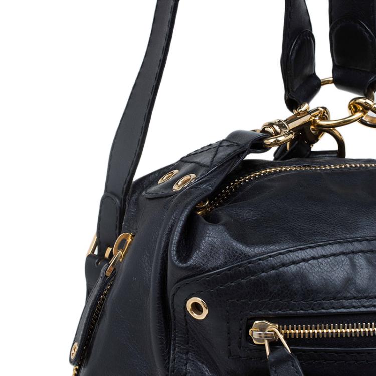 Pre Owned Gucci Black Leather Medium Darwin Convertible Backpack Bag